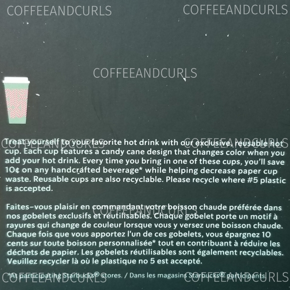 Starbucks Candy Cane Color Changing Hot Cup Set 16oz Grande 2020 Holiday - Picture 7 of 12